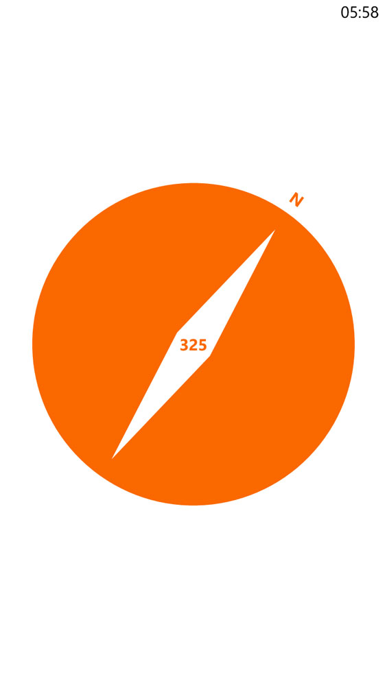Windows Phone App Light Compass Screen